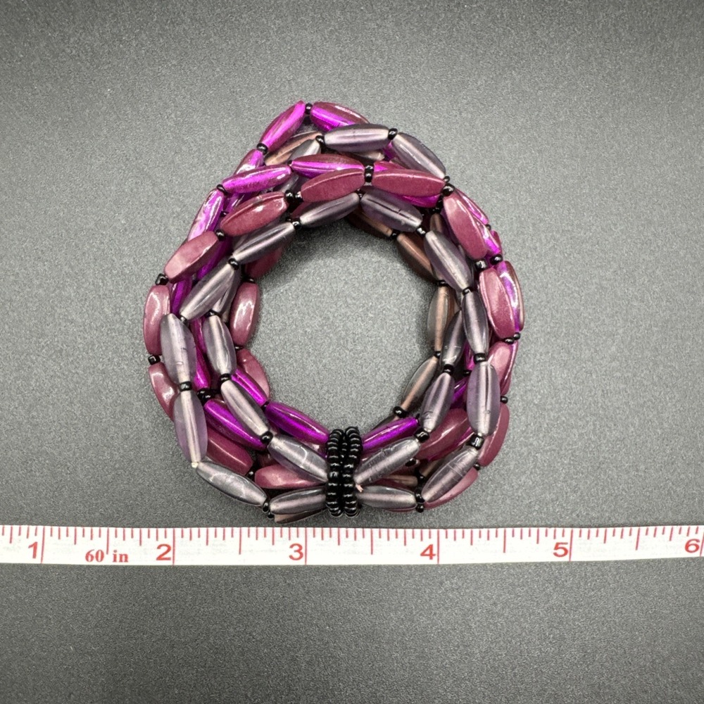 Premier‎ Designs Fuchsia Stretch Bracelet New Old Stock - Picture 4 of 6